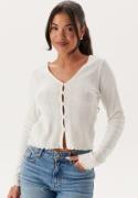 BUBBLEROOM Pointelle Cardigan Top White S