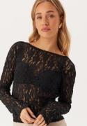 BUBBLEROOM Reversible Lace Cardigan Black L