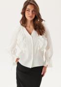 VERO MODA Vmkausa Frill Ls Top Snow White L