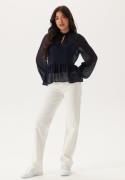 Happy Holly Peplum Dobby Dot Blouse Dark blue 44/46