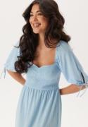 BUBBLEROOM Smock Maxi Dress Light blue XS