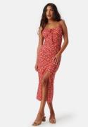 BUBBLEROOM Tie Strap Dress Red/Floral L
