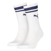 Puma Strumpor 2P Crew Heritage Stripe Socks Vit/Blå Strl 43/46