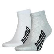 Puma Strumpor 2P Lifestyle Quarter Sock Vit/Grå Strl 39/42