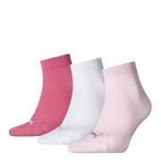 Puma Strumpor 3P Quarter Socks Rosa/Vit Strl 35/38