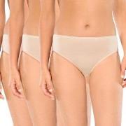 Schiesser Trosor 3P Essentials Cotton Briefs Beige bomull 38 Dam