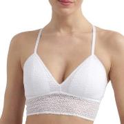 DKNY BH Modern Lace Racerback Longline Bralette Vit nylon Medium Dam