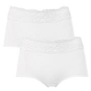 Trofe Lace Trimmed Maxi Briefs Trosor 2P Vit bomull Medium Dam