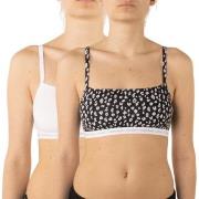 Calvin Klein BH 2P One Cotton Unlined Bralette Svart/Vit Medium Dam