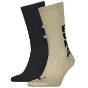 Puma Strumpor 2P Graphic Logo Crew Socks Sand Strl 43/46 Herr