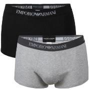 Armani Pure Cotton Trunk Kalsonger 2P Grå/Svart bomull Large Herr