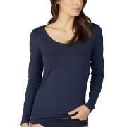 Mey Cotton Pure Long-Sleeved Top Midnattsblå bomull 36 Dam