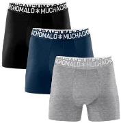 Muchachomalo Kalsonger 3P Cotton Stretch Basic Boxer Grå/Svart bomull ...