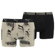 Puma Kalsonger 2P Logo Print Boxer Sand bomull Medium Herr