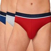 Schiesser Kalsonger 3P 95-5 Organic Cotton Rio Brief Röd/Grå bomull La...