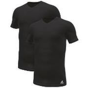 adidas 2P Active Flex Cotton 3 Stripes V-Neck T-Shirt Svart bomull Lar...