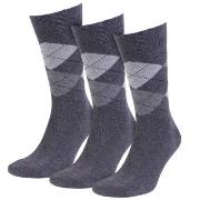 Amanda Christensen Strumpor 3P True Ankle Argyle Sock Antracit Strl 43...