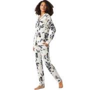 Schiesser Contemporary Nightwear Interlock Pyjama Svart/Vit 44 Dam