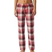 Schiesser Mix and Relax Long Flannel Pants Röd Mönster bomull 40 Dam