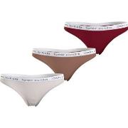 Tommy Hilfiger Trosor 3P Recycled Essentials Thong Natur/Röd X-Large D...