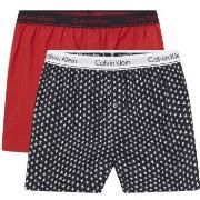 Calvin Klein Kalsonger 2P Holiday Woven Boxers Röd/svart polyamid X-La...