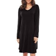 Lady Avenue Bamboo Nightdress With Long Sleeve Svart Bambu Large Dam