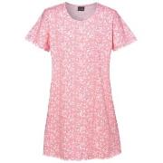 Trofe Sweet Flower Woman Dress Rosa Mönstrad bomull X-Large Dam