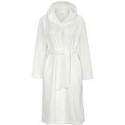 Damella Jaquard Fleece Hoodie Robe Vit polyester Medium Dam