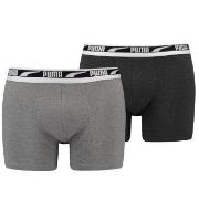 Puma Kalsonger 2P Men Multi Logo Boxer Grå/Mörkgrå bomull Medium Herr