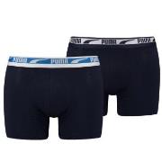 Puma Kalsonger 2P Men Multi Logo Boxer Svart/Blå bomull X-Large Herr