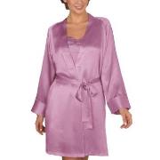 Lady Avenue Pure Silk Short Kimono Rosa silke Large Dam