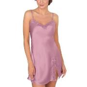 Lady Avenue Pure Silk Slip With Lace Rosa silke Medium Dam