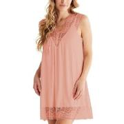 Damella Viscose Plain Sleeveless Nightdress Rosa viskos XX-Large Dam