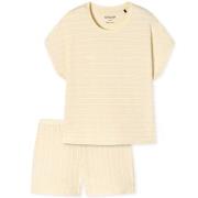 Schiesser Just Stripes Short Pyjamas Vanilj bomull 44 Dam