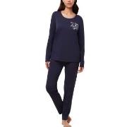 Triumph PK 03 Long Sleeve Pyjama Set Marin bomull 42 Dam