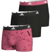 adidas Kalsonger 3P Active Flex Cotton Trunk Svart/Rosa bomull Large H...