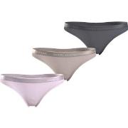 Tommy Hilfiger Trosor 3P EverydayThong Rosa/Beige Medium Dam