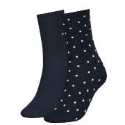 Tommy Hilfiger Strumpor 2P Women Dot Sock Marin Strl 39/42 Dam