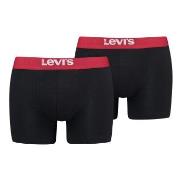 Levis Kalsonger 2P Men Solid Basic Boxer Brief Svart/Röd bomull Medium...