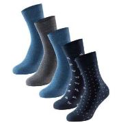 Schiesser Strumpor 5P Men Blue Bird Socks Blå Mönstrad Strl 43/46 Herr