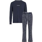 Calvin Klein Modern Structure Sleep Pant Set Marin mönstrad Small Dam