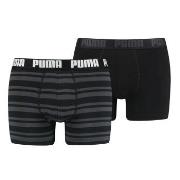 Puma Kalsonger 2P Heritage Stripe Boxer Svart randig bomull Small Herr