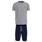 Tommy Hilfiger SS Woven Drawstring PJ Set Marin/Grå bomull Medium Herr