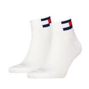 Tommy Men Uni Flag Quarter Sock Strumpor 2P Vit Strl 35/38