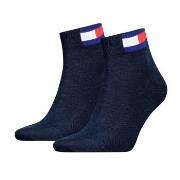 Tommy Men Uni Flag Quarter Sock Strumpor 2P Marin Strl 35/38 Herr