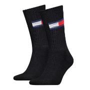 Tommy Men Uni TJ Flag Socks Strumpor 2P Svart Strl 43/46