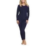 Damella Bamboo Plain Long Pyjamas Set Marin Bambu XX-Large Dam