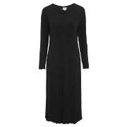 Damella Bamboo Plain Long Sleeve Nightdress Svart Bambu Medium Dam