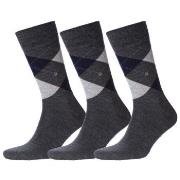 Burlington Strumpor 3P Edinburgh Wool Sock Grå Strl 40/46 Herr