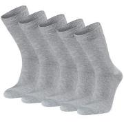 Seger Strumpor 5P Basic Cotton Socks Grå Strl 39/42